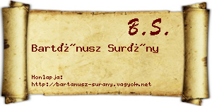 Bartánusz Surány névjegykártya